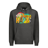 Charcoal Heather Choose happy Premium Hoodie - NancyCooperArtShop