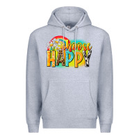 Heather Grey Choose happy Premium Hoodie - NancyCooperArtShop