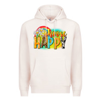 Pale Pink Choose happy Premium Hoodie - NancyCooperArtShop