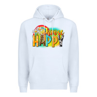 White Choose happy Premium Hoodie - NancyCooperArtShop