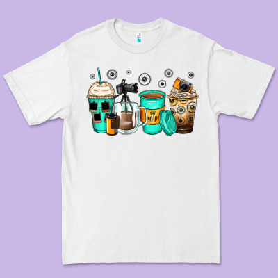 Photography Coffee Cups Premium Tee Designed By Zillion Design Studio