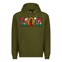 Army Green mexican flag our lady of guadalupe mom leopard Premium Hoodie - JahusDesignShop