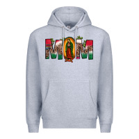 Heather Grey mexican flag our lady of guadalupe mom leopard Premium Hoodie - JahusDesignShop