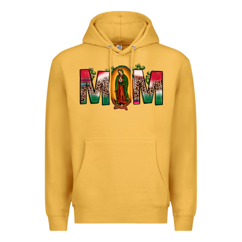 Mexican Flag Our Lady Of Guadalupe Mom Leopard Premium Hoodie by JahusDesignShop | Teevron