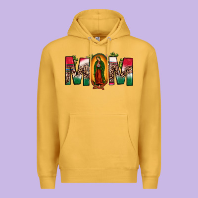 Mexican Flag Our Lady Of Guadalupe Mom Leopard Premium Hoodie Designed By Jahusdesignshop