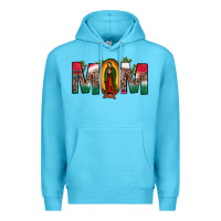 Ocean Blue mexican flag our lady of guadalupe mom leopard Premium Hoodie - JahusDesignShop