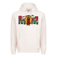 Pale Pink mexican flag our lady of guadalupe mom leopard Premium Hoodie - JahusDesignShop