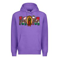 Purple mexican flag our lady of guadalupe mom leopard Premium Hoodie - JahusDesignShop