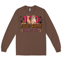 Chestnut 100 paw some days of school Long Sleeve Tee - MaliasSmallBusiness