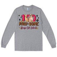 Heather Grey 100 paw some days of school Long Sleeve Tee - MaliasSmallBusiness