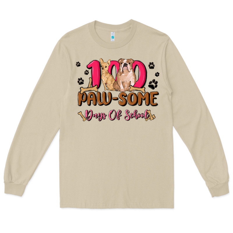 100 Paw Some Days Of School Long Sleeve Tee by MaliasSmallBusiness | Teevron