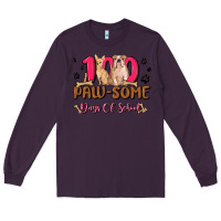 Plum 100 paw some days of school Long Sleeve Tee - MaliasSmallBusiness