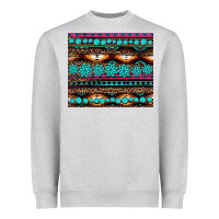 Heather Grey leopard aztec turquoise jewelry Heavyweight Sweatshirt - BarkalooDesign