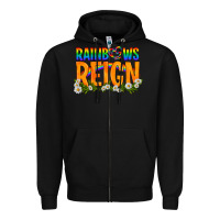 Black LGBTQ+ Rainbows Reign Zipper Hoodie - BundleAndBundleShop