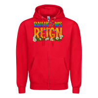 Red LGBTQ+ Rainbows Reign Zipper Hoodie - BundleAndBundleShop