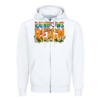 White LGBTQ+ Rainbows Reign Zipper Hoodie - BundleAndBundleShop