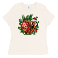 Bone merry Christmas brahman bull Ladies Tee - RanaPortraitStore