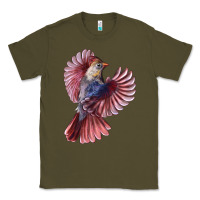 Army Green Flying Northern Cardinal Bird Classic Tee - LillyAllenDesigns
