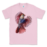 Bubblegum Pink Flying Northern Cardinal Bird Classic Tee - LillyAllenDesigns