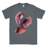 Charcoal Heather Flying Northern Cardinal Bird Classic Tee - LillyAllenDesigns