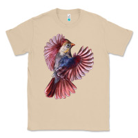 Mushroom Flying Northern Cardinal Bird Classic Tee - LillyAllenDesigns