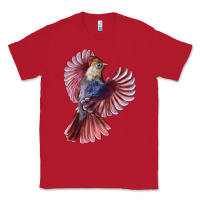 Red Flying Northern Cardinal Bird Classic Tee - LillyAllenDesigns