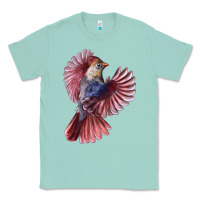 Seafoam Flying Northern Cardinal Bird Classic Tee - LillyAllenDesigns