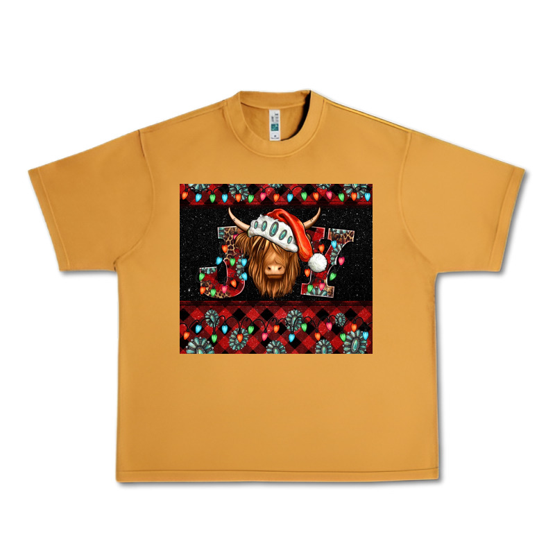 Joy Shaggy Cow Christmas Urban Heavy Tee by Jasminsmagicworld | Teevron