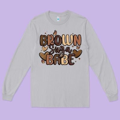 Brown Sugar Babe Long Sleeve Tee Designed By Maliassmallbusiness