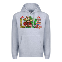 Heather Grey Mexico love with gnome Premium Hoodie - NancyCooperArtShop