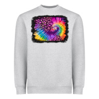 Heather Grey tie dye leopard glitter background Heavyweight Sweatshirt - Jasminsmagicworld