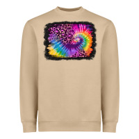 Tie Dye Leopard Glitter Background Heavyweight Sweatshirt | Teevron