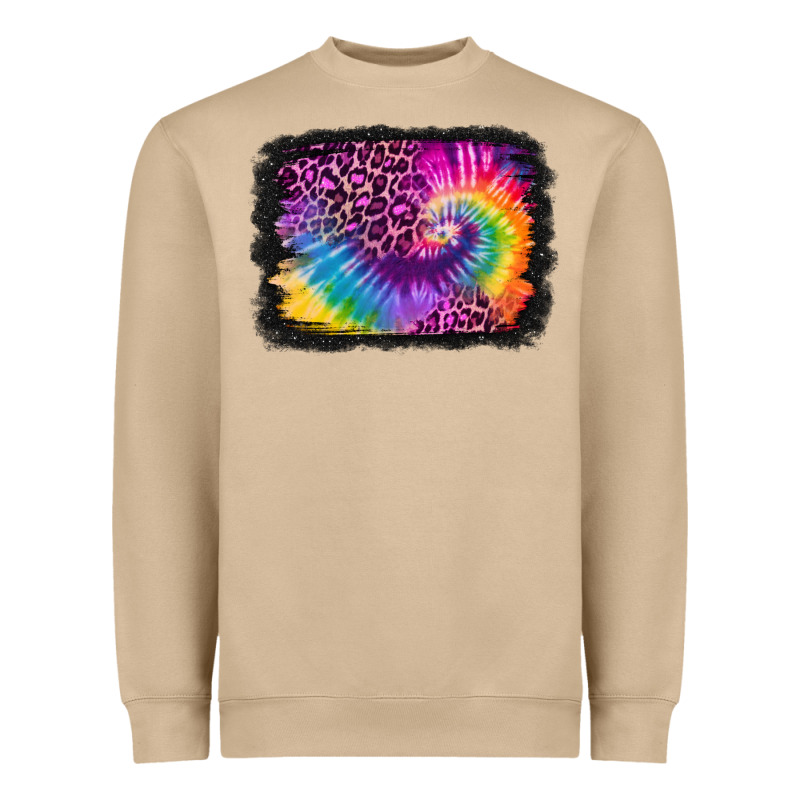 Tie Dye Leopard Glitter Background Heavyweight Sweatshirt by Jasminsmagicworld | Teevron