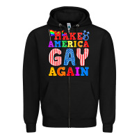Black Make America Gay Again Zipper Hoodie - BundleAndBundleShop