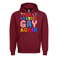 Burgundy Make America Gay Again Zipper Hoodie - BundleAndBundleShop