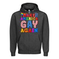 Charcoal Heather Make America Gay Again Zipper Hoodie - BundleAndBundleShop