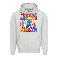 Dove Grey Make America Gay Again Zipper Hoodie - BundleAndBundleShop