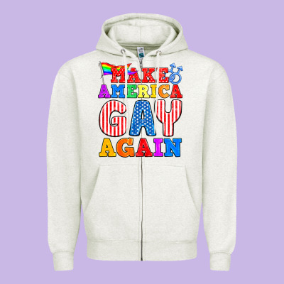 Make America Gay Again Zipper Hoodie Designed By Bundleandbundleshop