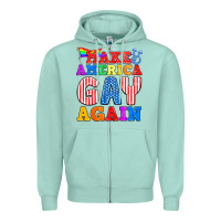 Seafoam Make America Gay Again Zipper Hoodie - BundleAndBundleShop