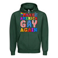 Sports Green Make America Gay Again Zipper Hoodie - BundleAndBundleShop