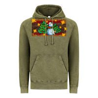 Vintage Olive christmas tree with snowman Vintage Hoodie - AdoDesignShop