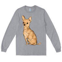 Heather Grey chihuahua Long Sleeve Tee - MaliasSmallBusiness