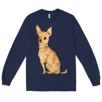 Navy chihuahua Long Sleeve Tee - MaliasSmallBusiness
