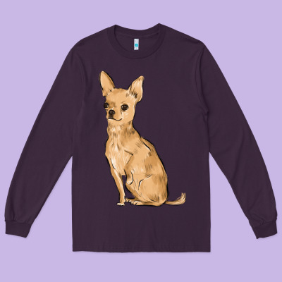Chihuahua Long Sleeve Tee Designed By Maliassmallbusiness