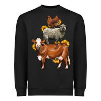 Black farm animals stack Heavyweight Sweatshirt - LillyAllenDesigns