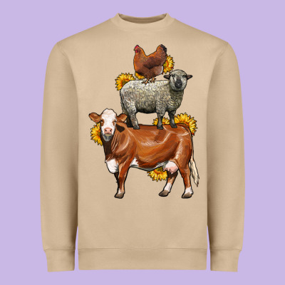 Farm Animals Stack Heavyweight Sweatshirt Designed By Lillyallendesigns