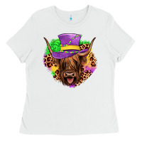 White highland cow mardi gras Ladies Tee - JahusDesignShop