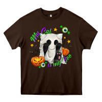 Chocolate Brown My Cat Is My Boo Heavy Core Tee - texasbilliewilder