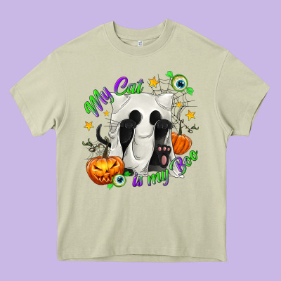 My Cat Is My Boo Heavy Core Tee Designed By Texasbilliewilder