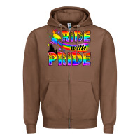 Chestnut Western LGBTQ+ Ride With Pride Zipper Hoodie - BundleAndBundleShop